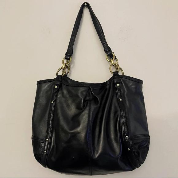 Coach Vintage Alexandra python chain leather satchel bag chic classic - Picture 1 of 16